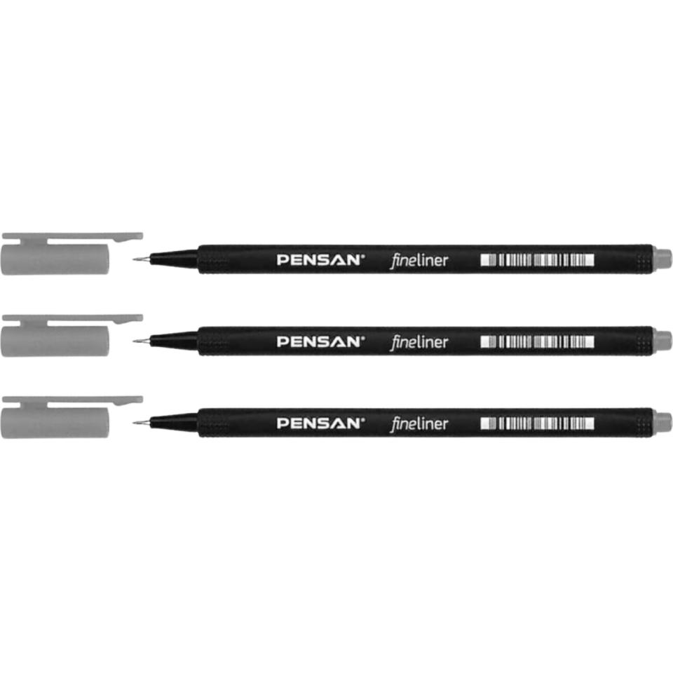 Pensan Fileliner Kalem 6500-1 Gri 3'lü