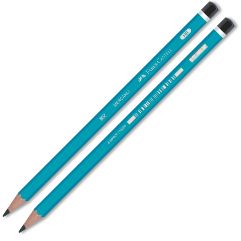 Faber Castell Köşeli Mercanlı Kurşun Kalem 160000-03 Mavi