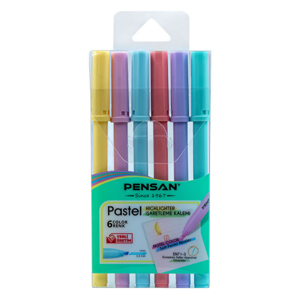 Pensan 99096 Kidz 6'lı Pastel Renkler Keçeli Kalem