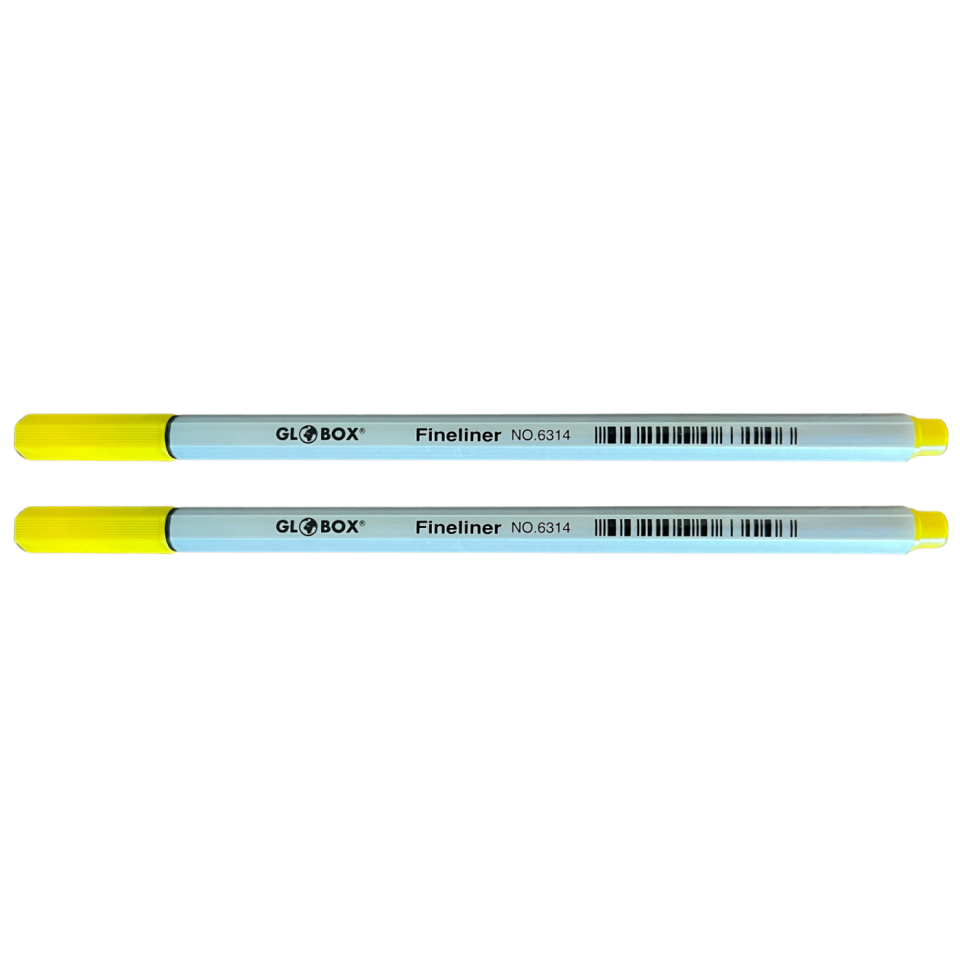 Globox 6314 Fineliner Kalem 04mm Sarı 2'li