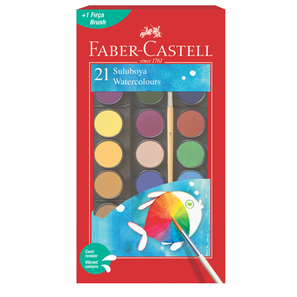 Faber Castell Suluboya Redline Büyük Boy 21 Renk 125021