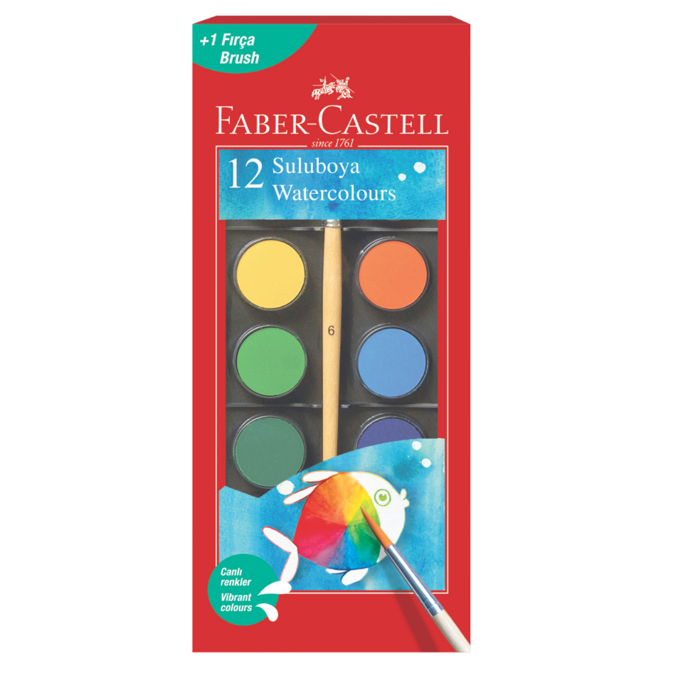 Faber Castell Suluboya Redline Küçük Boy 12 Renk 125011