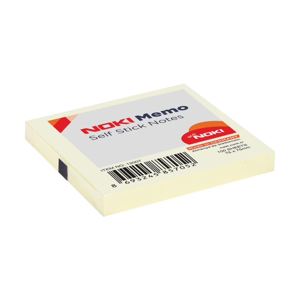 Noki Memo 75*75 Yapışkanlı Not Kağıdı Limon Sarısı 12007