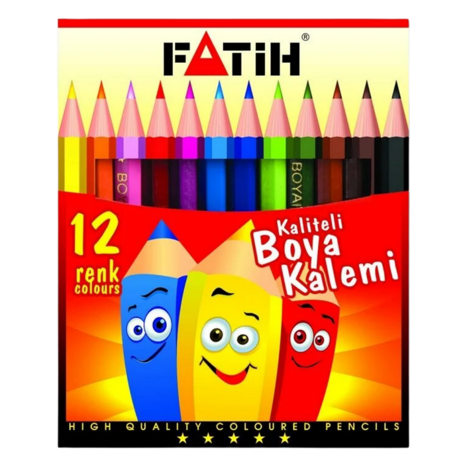 Fatih 33012 Kuru Boya 12 Renk Yarım  Boy