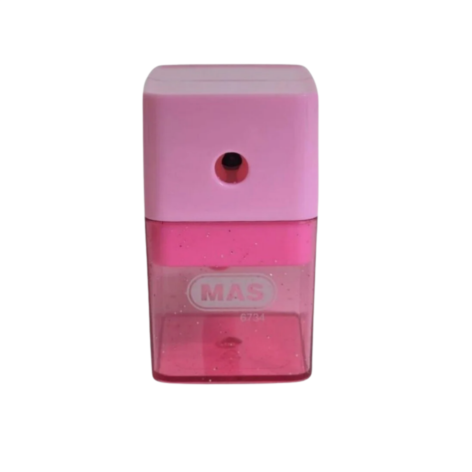 Mas 6734 Kalemtraş Kollu Masa Tipi Plastik Küçük Pembe