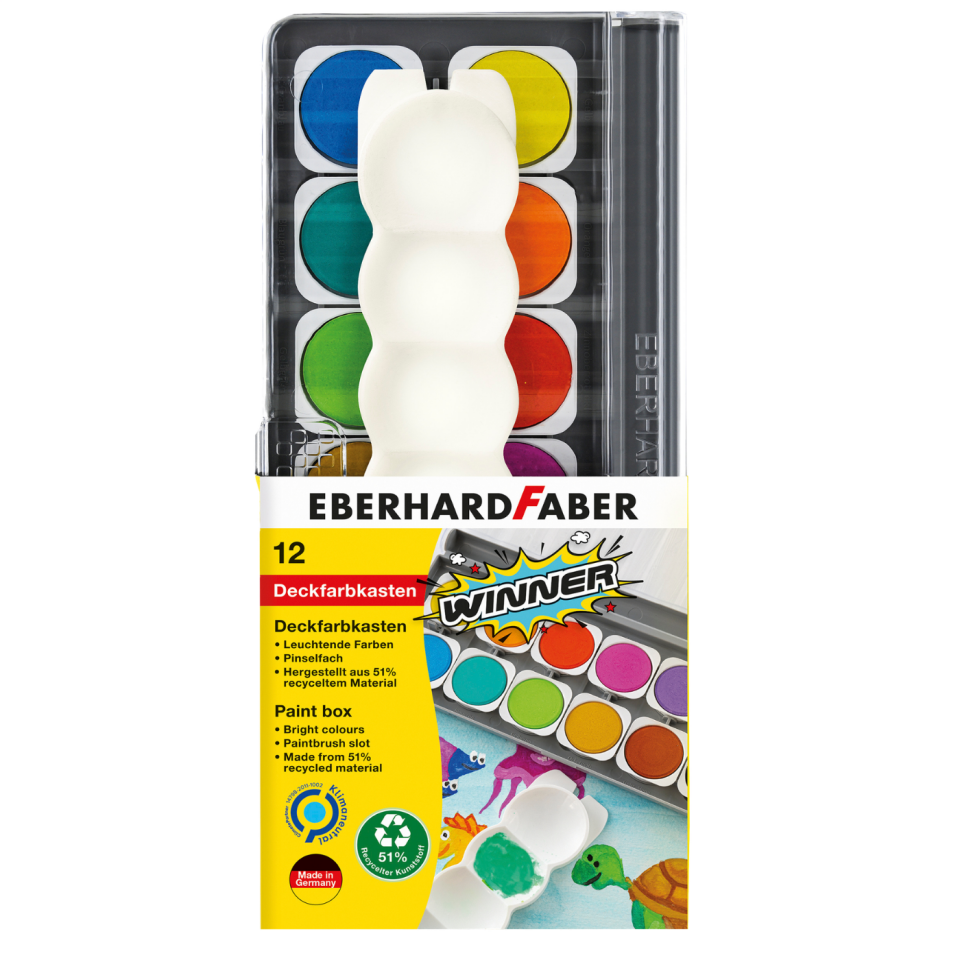 Eberhard Faber Suluboya Opak 12 Renk Plastik Kutu