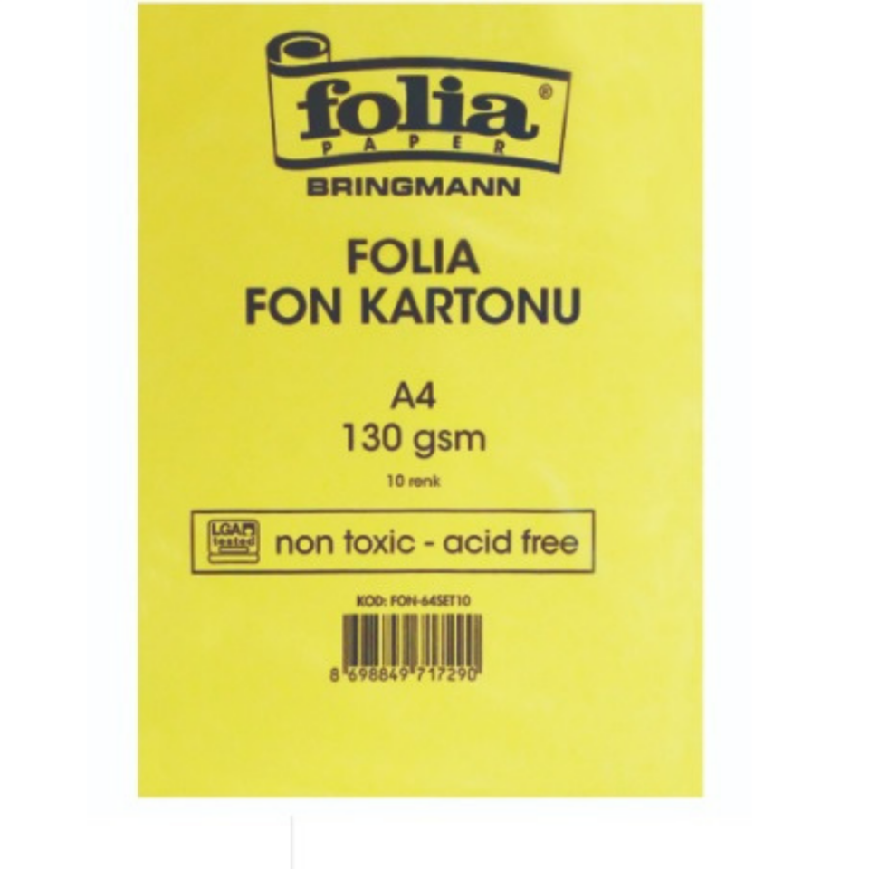 Folia Fon Kartonu 130gsm A4 10 Renk 10 Tabaka