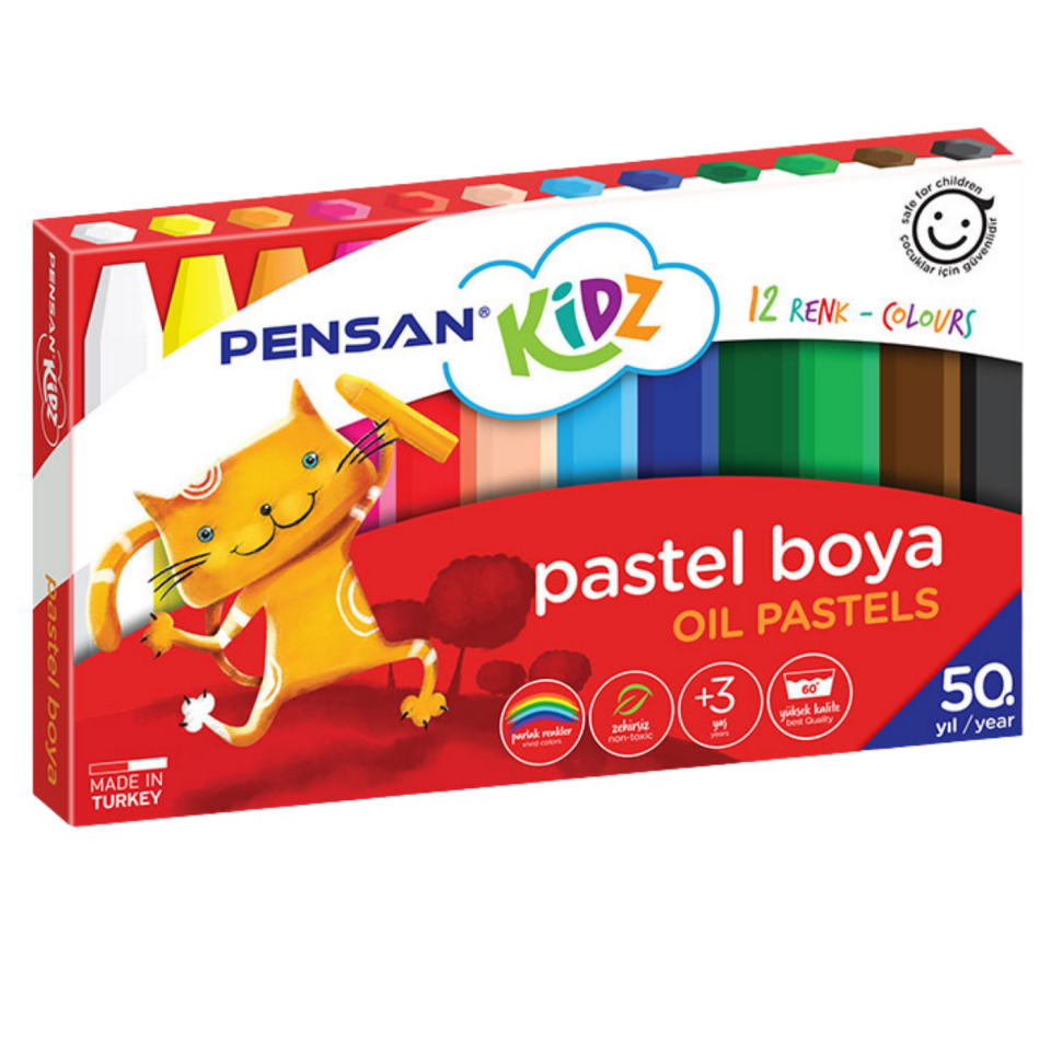 Pensan Kidz Pastel Boya 12 Renk Yeni Ürün
