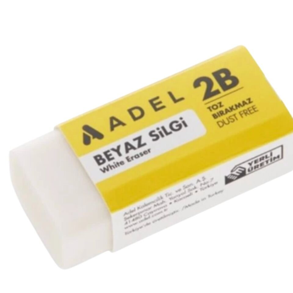 Adel Beyaz Kılıflı Büyük Boy Silgi 2B 0769 AD-20