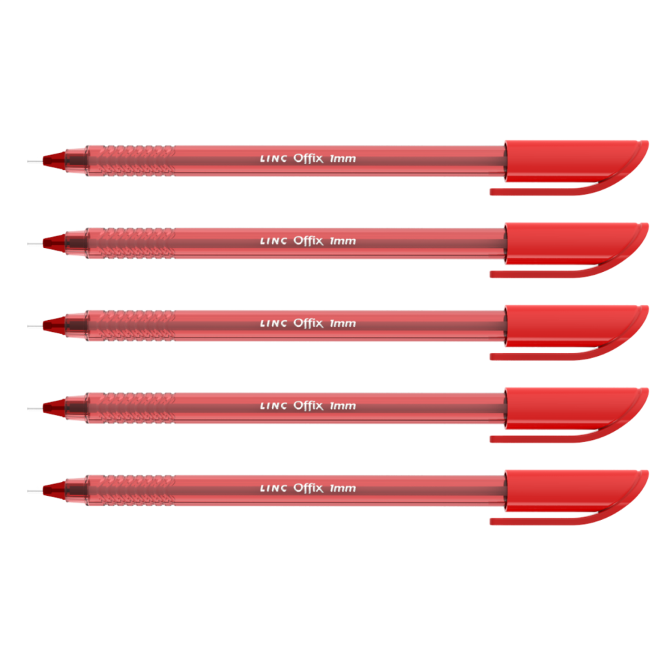 Linc Offix Tükenmez Kalem 1.0mm 5'li Set Kırmızı