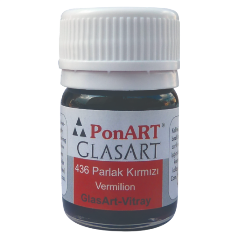 Ponart Pga20-436 Glass Art 20ml Parlak Kırmızı
