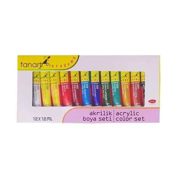 Fanart 2000.S12 Academy 12’li Akrilik Boya Seti