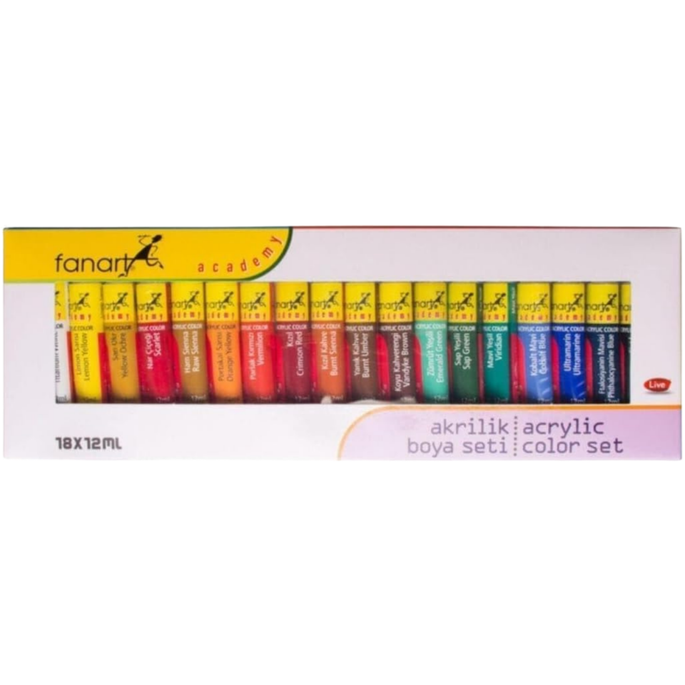Fanart 2000.S18 Academy Akrilik Boya Seti 18X12 ml