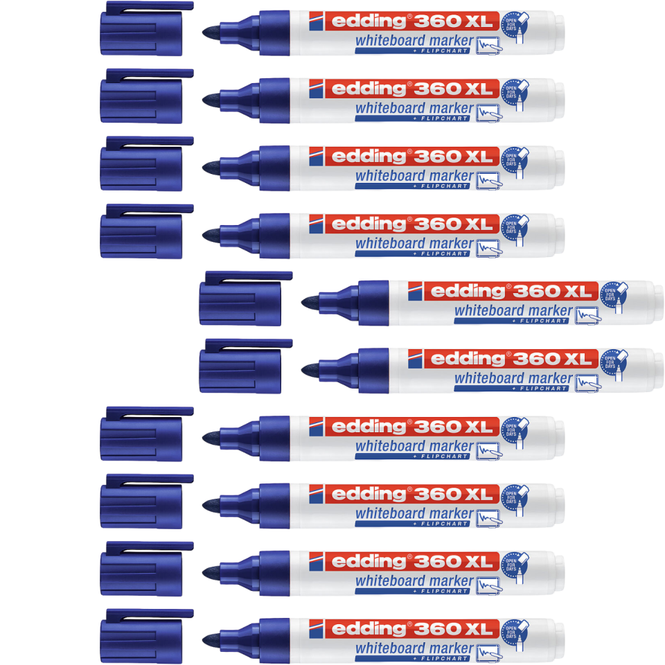 Edding Beyaz Tahta Kalemi 360 XL-003 Mavi 10'lu