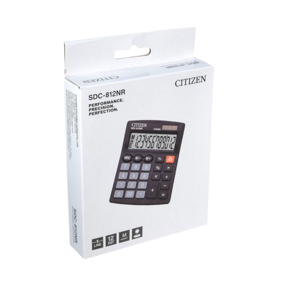 Citizen SDC-812NR Hesap Makinası Siyah 812000