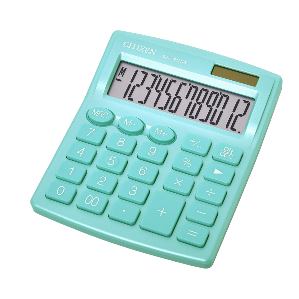 Citizen SDC-812Nrgne Hesap Makinası Yeşil 812002