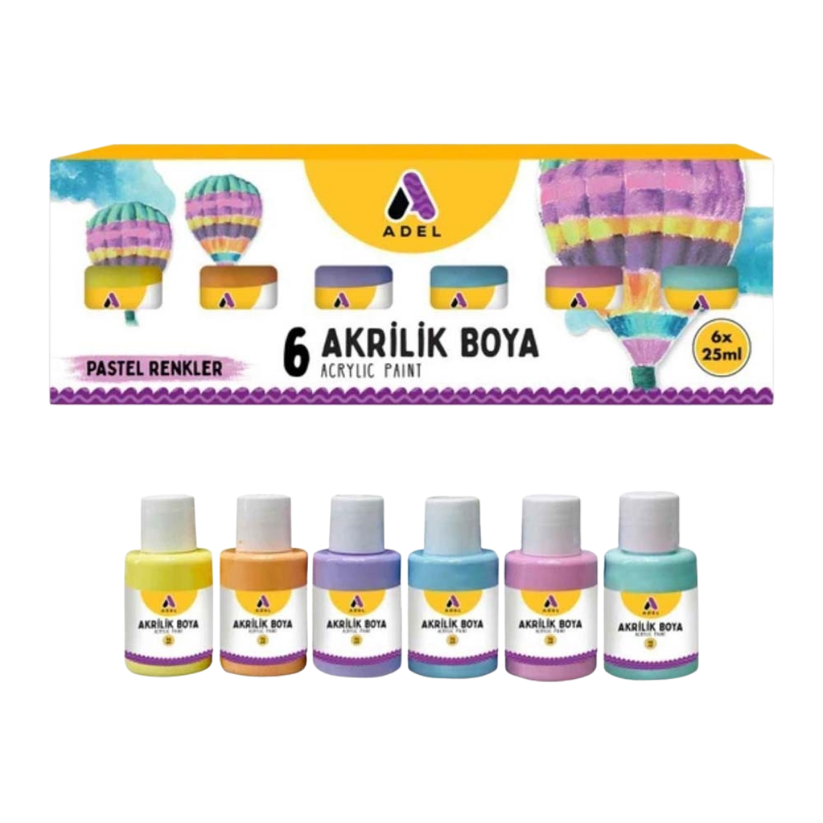 Adel Akrilik Boya 25X6 Pastel Renkler 000049