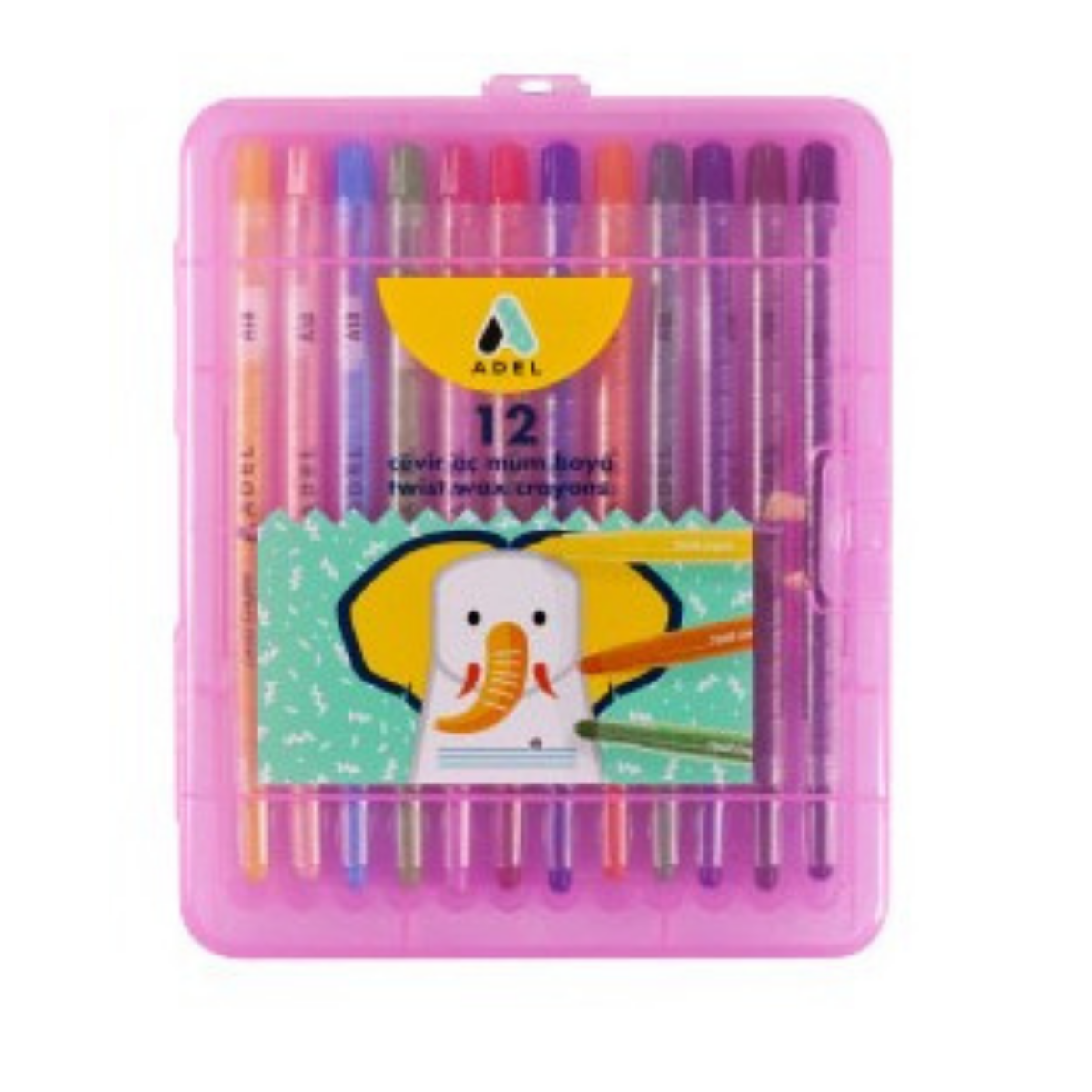 Adel Cevır-Ac Mum Boya 12 Renk 844101 Pembe