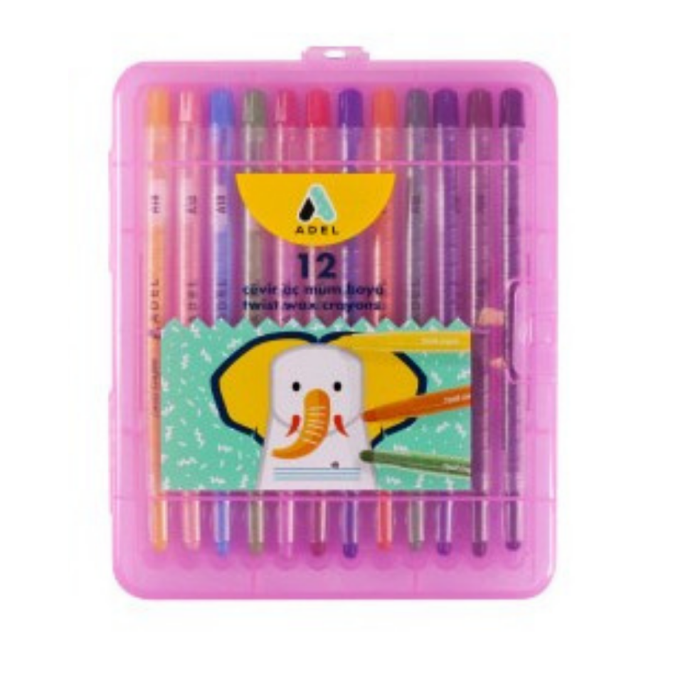 Adel Cevır-Ac Mum Boya 12 Renk 844101 Pembe