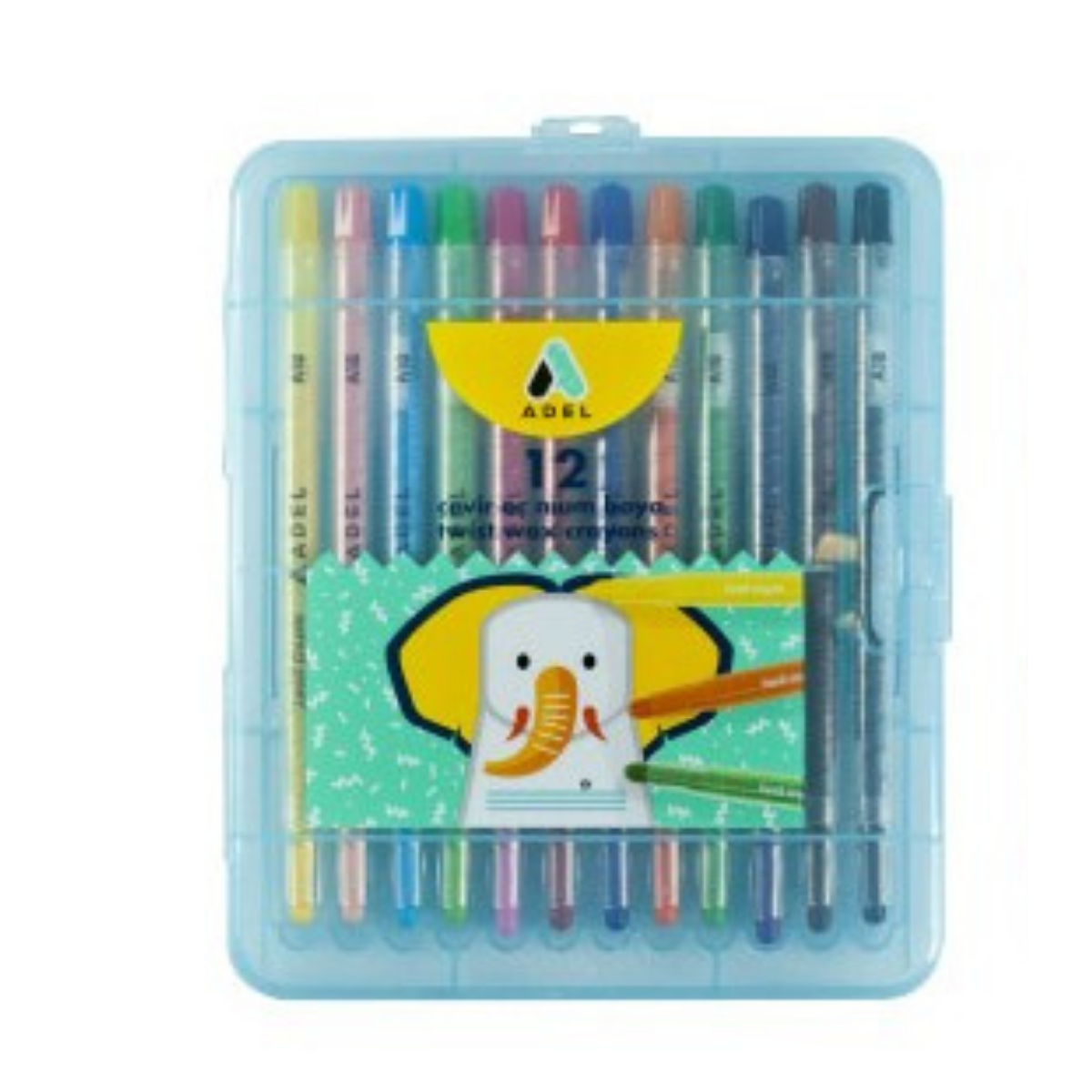 Adel Çevir-Aç Mum Boya 12 Renk 844101 Mavi