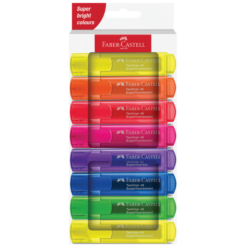 Faber Castell Fosforlu Kalem 46 Şeffaf 8'li Set 254648
