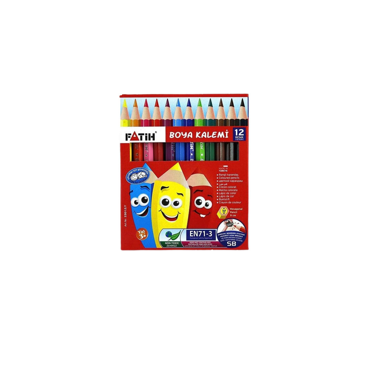 Fatih 33012 Kuru Boya 12 Renk Yarım Boy