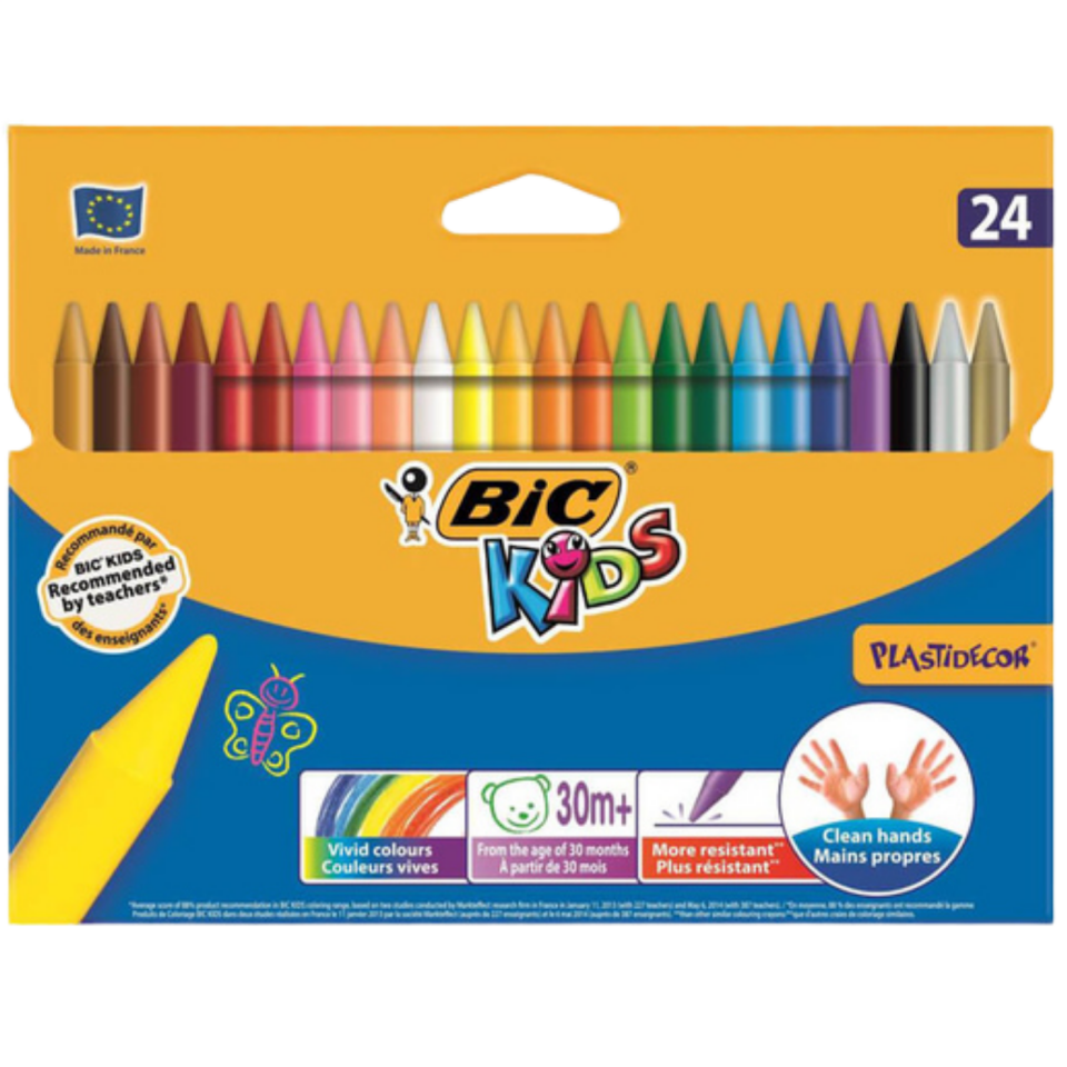 Bic Plastidecor Silinebilir Pastel 24 Renk 8297724