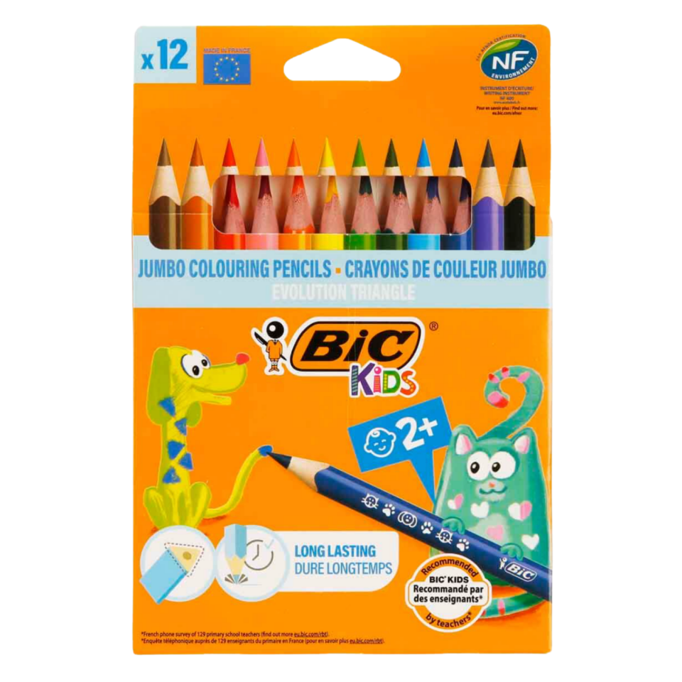 Bic Evolution Üçgen Jumbo Kuruboya 12 Renk 82973511