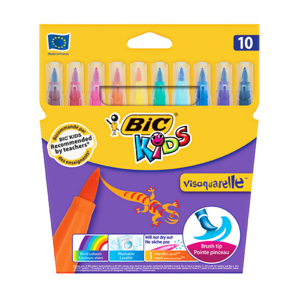Bic Visa Fırça Uçlu Keçeli Boya Kalemi 10 Renk 8289641