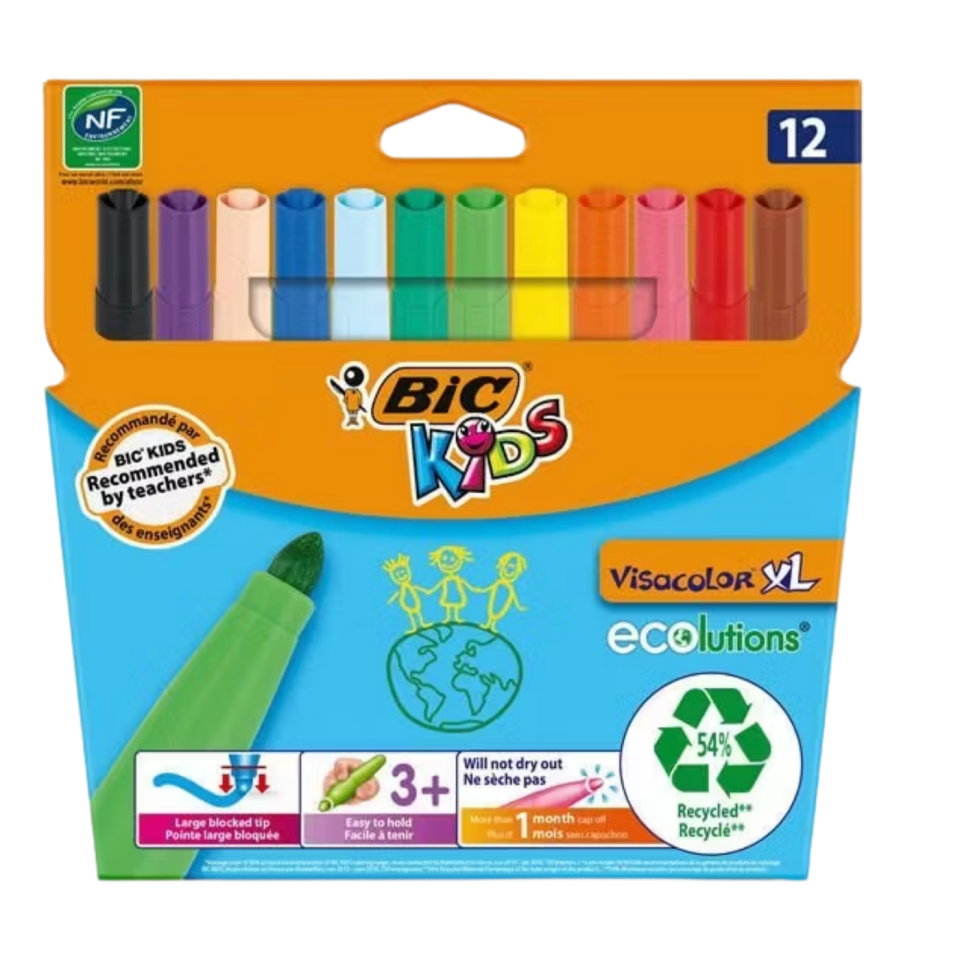 Bic Visa Jumbo Keçeli Boya Kalemi 12 Renk 8922233