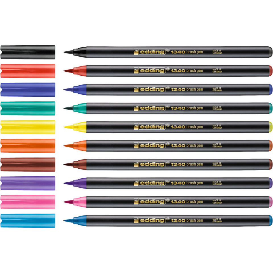 Edding Fırça Uçlu Kalem E-1340 PP Kutu 10'lu Set
