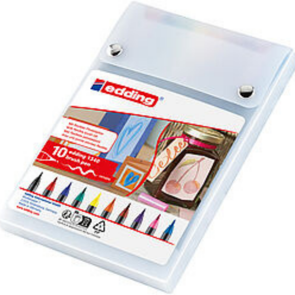 Edding Fırça Uçlu Kalem E-1340 PP Kutu 10'lu Set