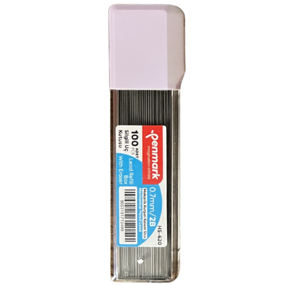 Penmark HS-620 Min 2B 75mm 100'lü Silgili Tüp 0.7mm Uç Lacivert