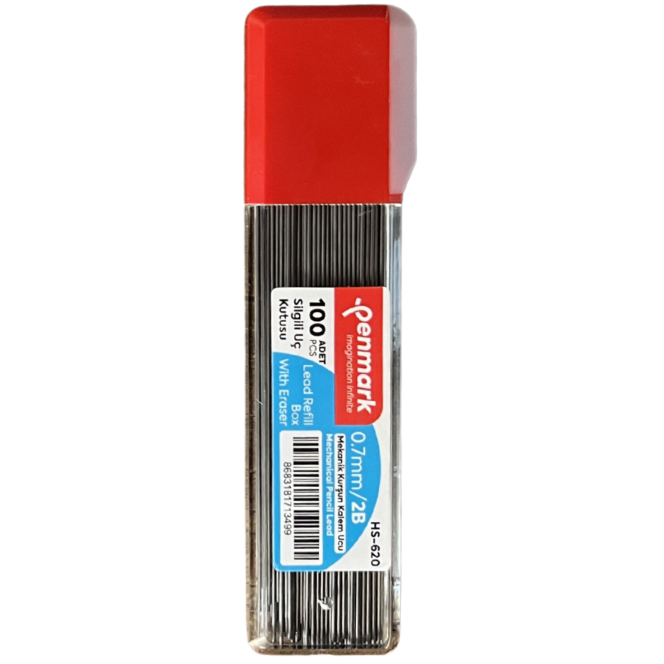 Penmark HS-620 Min 2B 75mm 100'lü Silgili Tüp 0.7mm Uç Turuncu