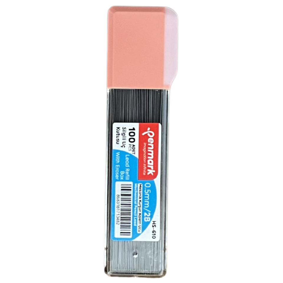 Penmark HS-620 Min 2B 75mm 100'lü Silgili Tüp 0.5mm Uç Kırmızı