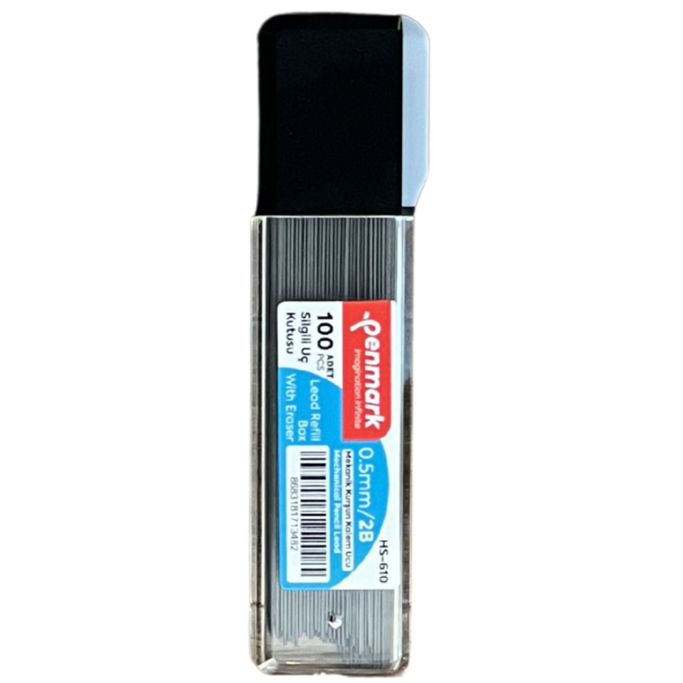 Penmark HS-620 Min 2B 75mm 100'lü Silgili Tüp 0.5mm Uç Lacivert