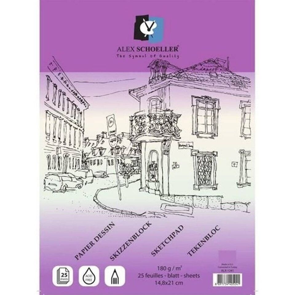 Alex Alx-7808 Spiralli Eskiz Blok A5 180gr 25yp