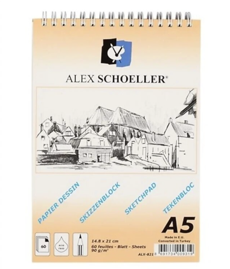 Alex Alx-821 Spiralli Eskiz Blok A5 Dik 60gr 60Yp