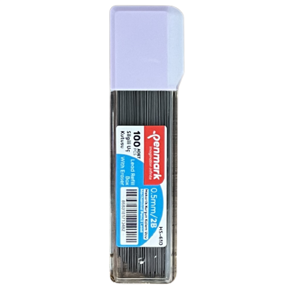 Penmark HS-620 Min 2B 75mm 100'lü Silgili Tüp 0.5mm Uç Lila