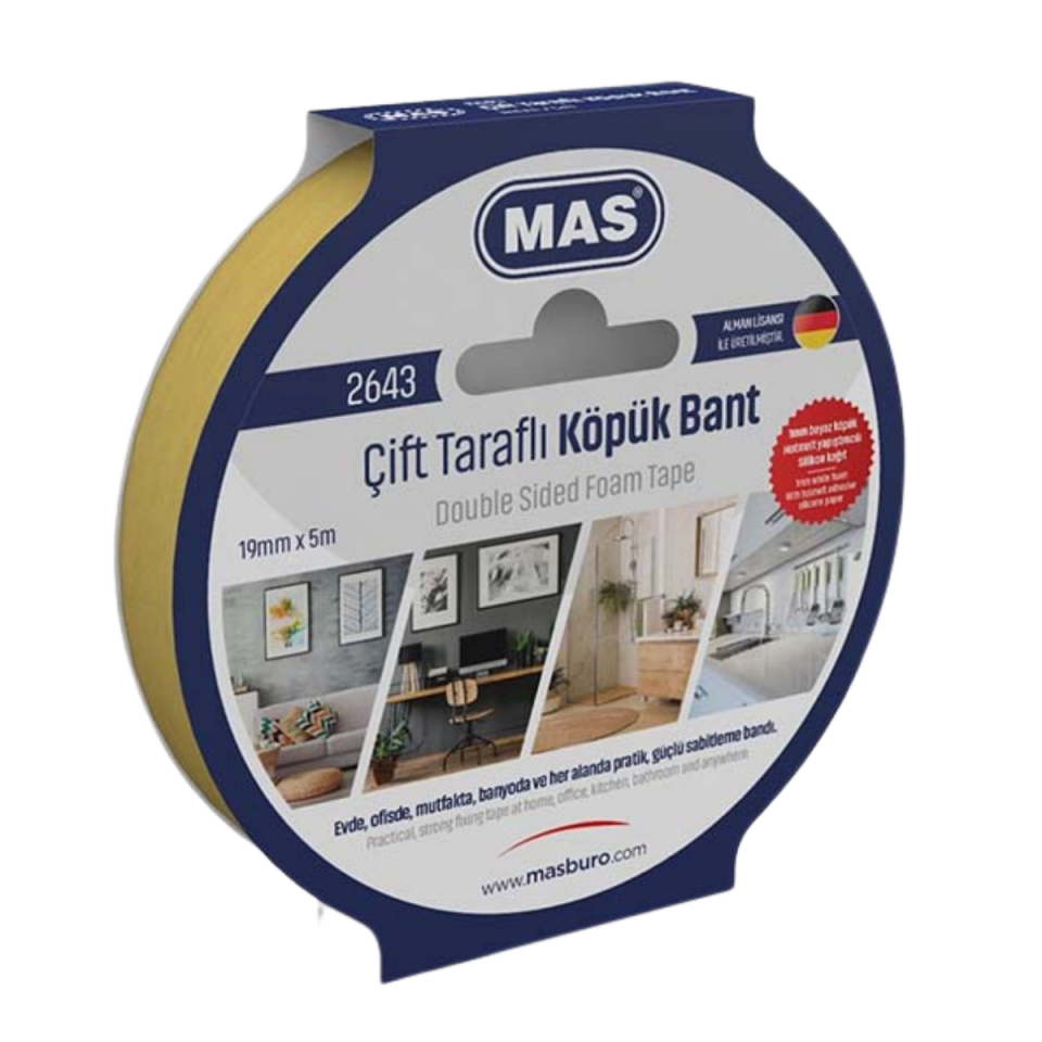 Mas 2643 Çift Taraflı Köpük Bant 19Mmx5M