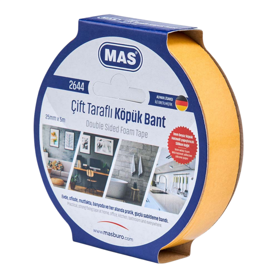 Mas 2644 Çift Taraflı Köpük Bant 25Mmx5M