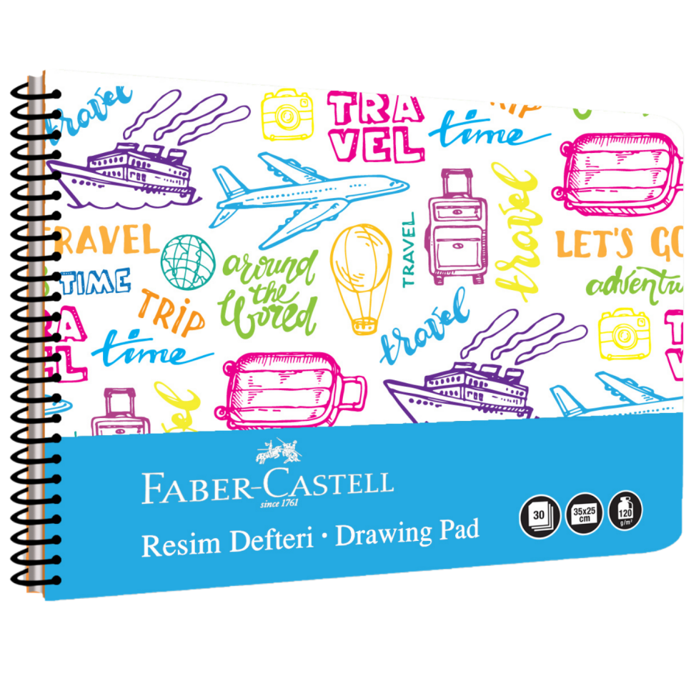 Faber Castell Spiralli Pp Kpk Resim Defteri 2023 25X35 30Yp 000481-01