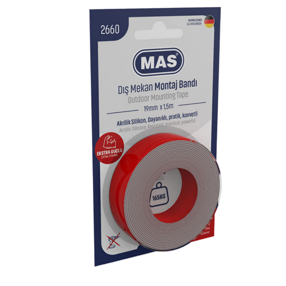 Mas 2661 Montaj Bandı Dış Mekan Güçlü 19Mmx1,5M