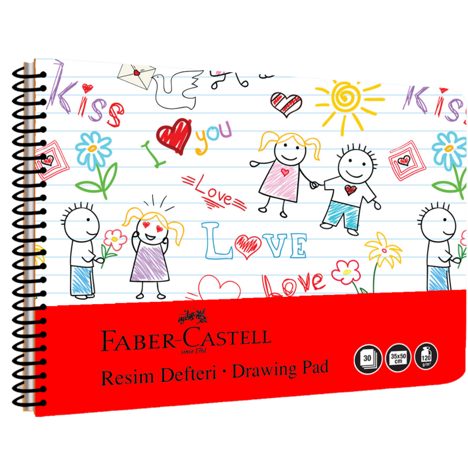 Faber Castell Spiralli Pp Kapak Resim Defteri 35x50 30Yp 000482-02