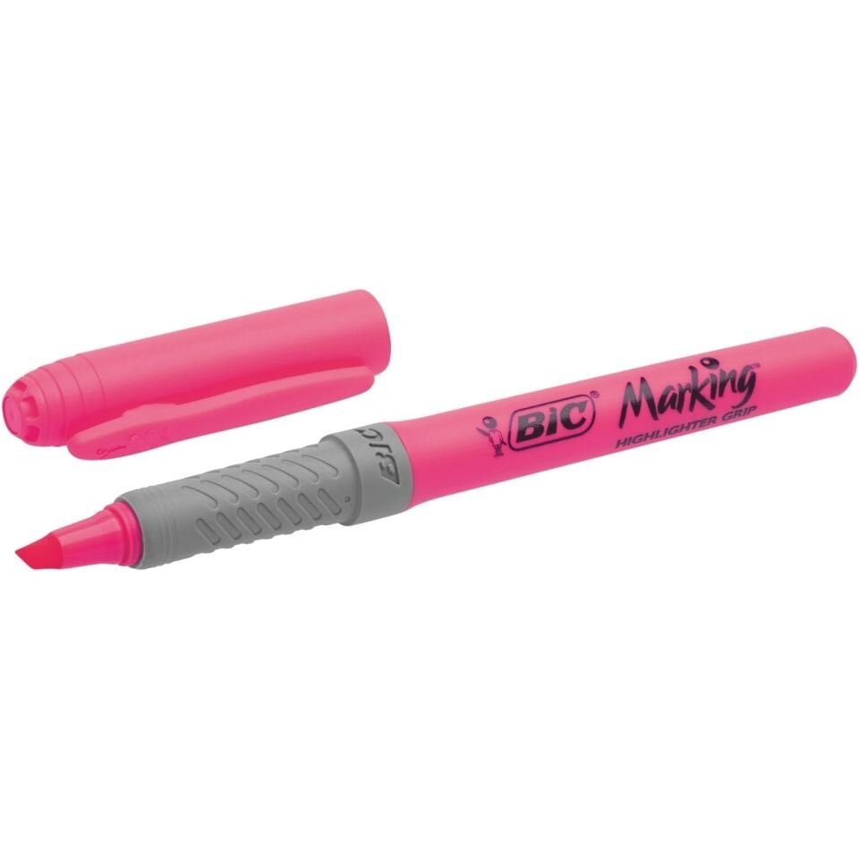 Bic Marking Highlighter Grip Pembe