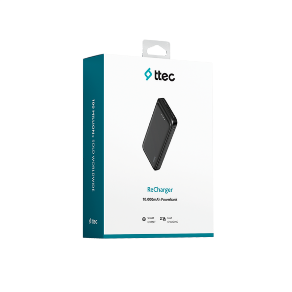 ttec ReCharger 10.000mAh Taşınabilir Hızlı Şarj Aleti/Powerbank Display Box Siyah - 2BB263