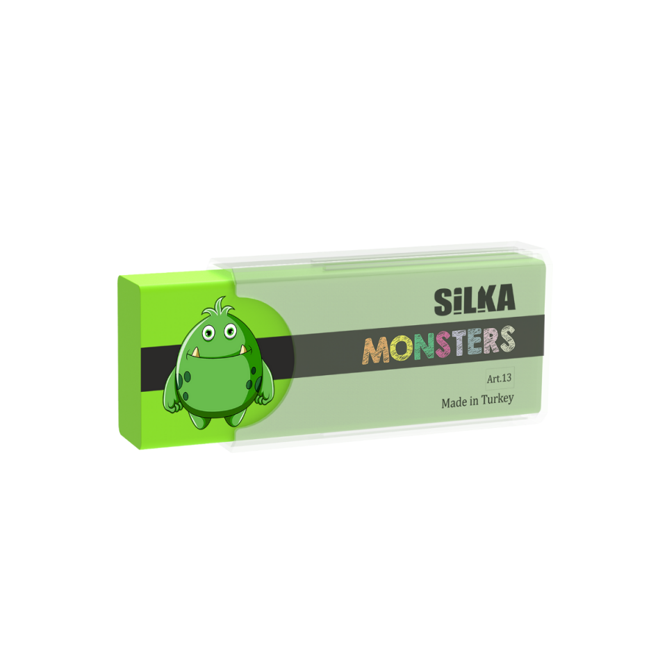 Silka 13-20 Monster Kılıflı Silgi Yeşil