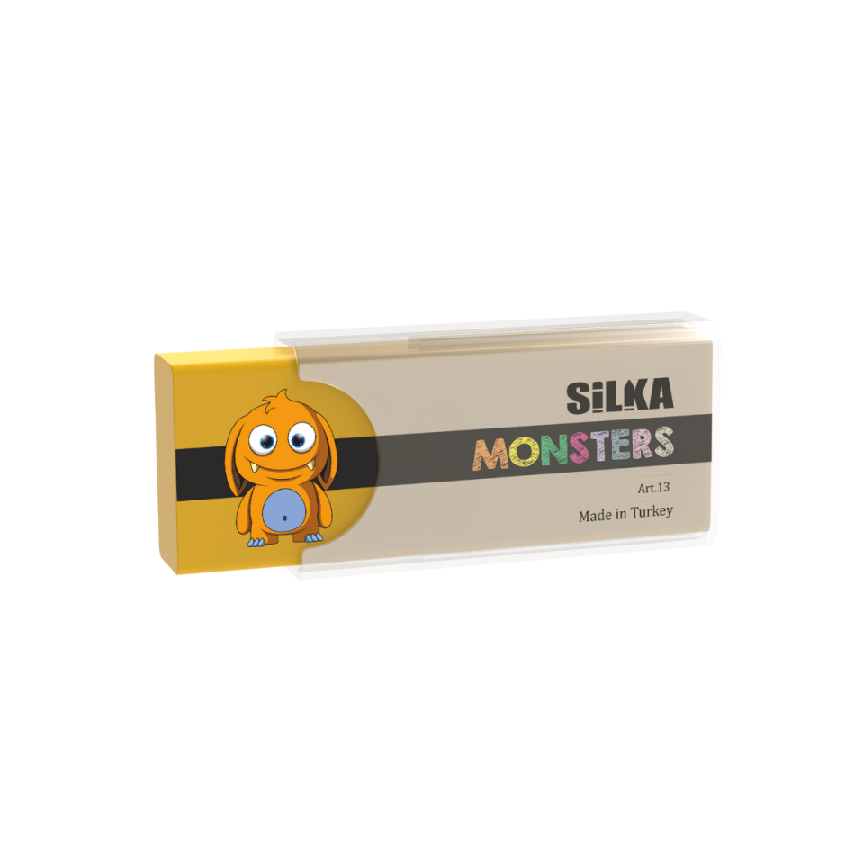 Silka 13-20 Monster Kılıflı Silgi Sarı