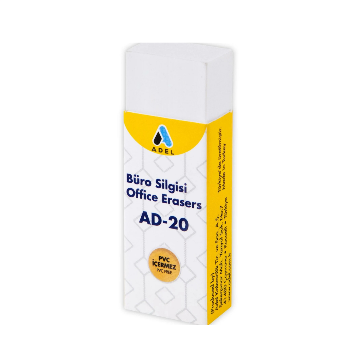 Adel Beyaz Kılıflı Silgi Beyaz 20-769001