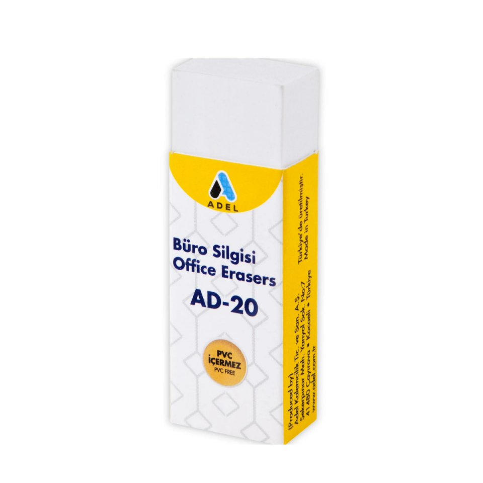 Adel Beyaz Kılıflı Silgi Beyaz 20-769001